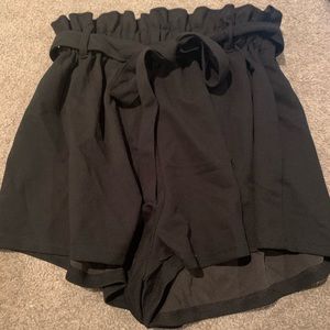 High Waisted Paper Bag Shorts